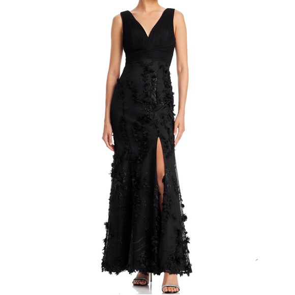 Aidan Mattox Floral Appliqué Mermaid Gown - Picture 1 of 6